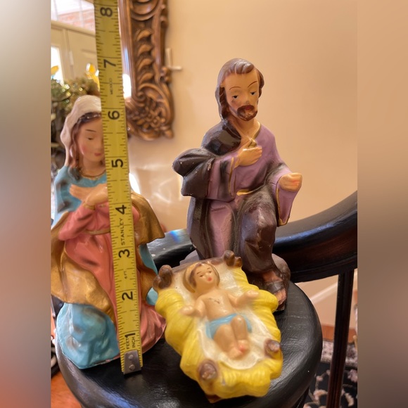 LARGE Vintage Christmas Nativity Italy Paper Mache Figurine Holy Family - Picture 4 of 15